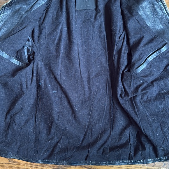 All Saints Cora Leather Snap Back Collar Jacket - Picture 6 of 8